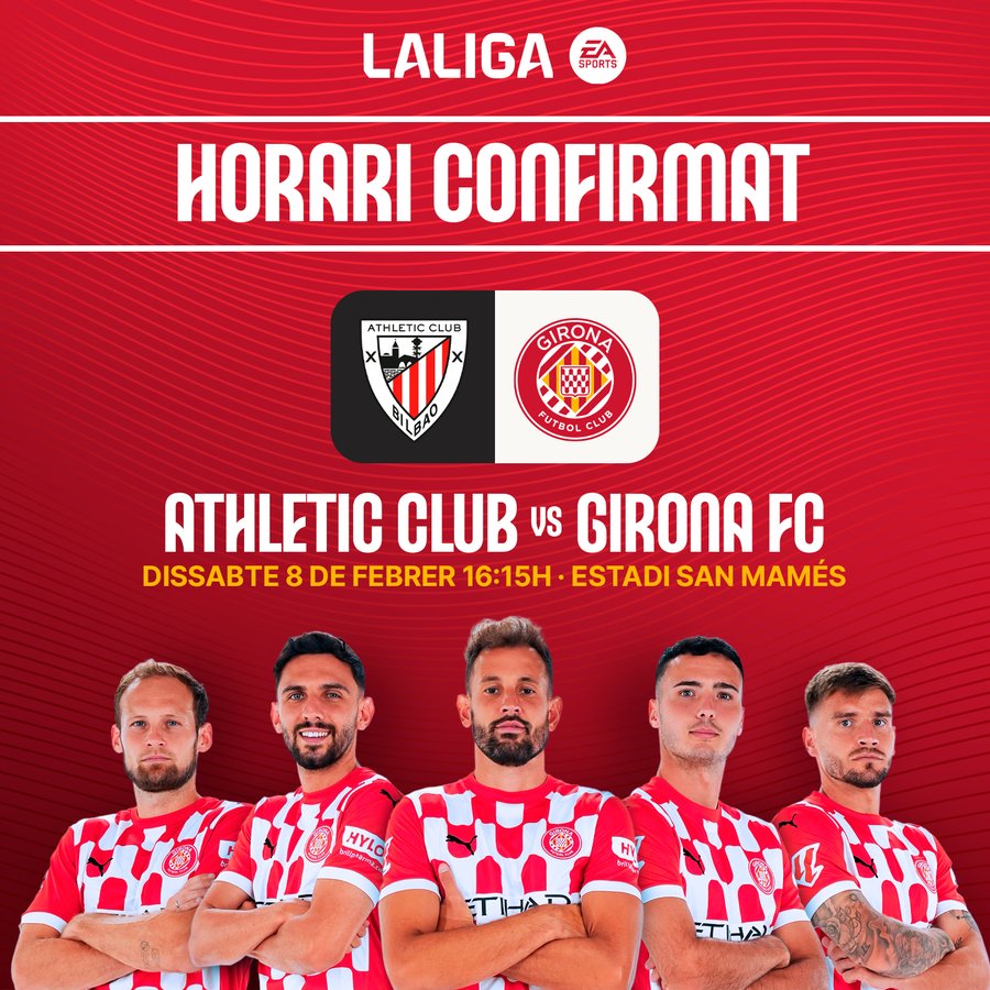 PORTADA HORARI ATHLETIC CLUB vs. GIRONA FC