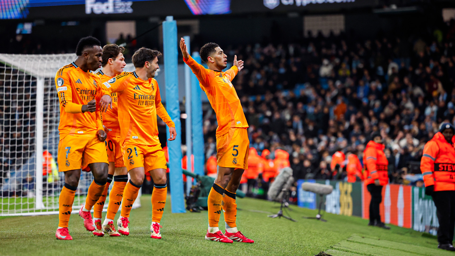 El Real Madrid da el primer golpe al City en el Etihad. Fuente: Real Madrid en "X".