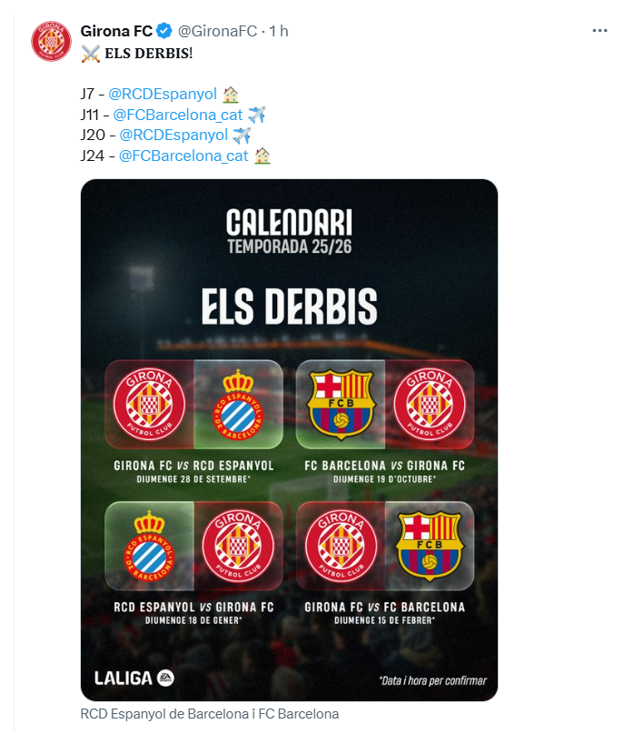 DERBIS CATALANES GIRONA FC vs. ESPANYOL - BARÇA