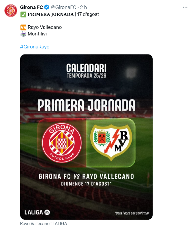 GIRONA RAYO VALLECANO JORNADA 1