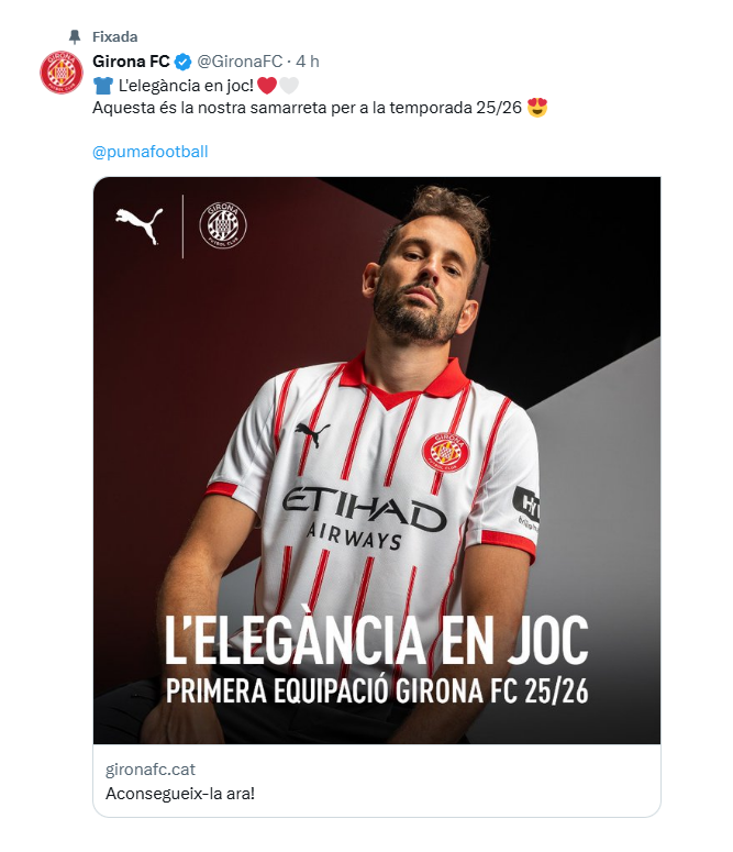 PRIMERA EQUIPACIÓN GIRONA FC 2025-26