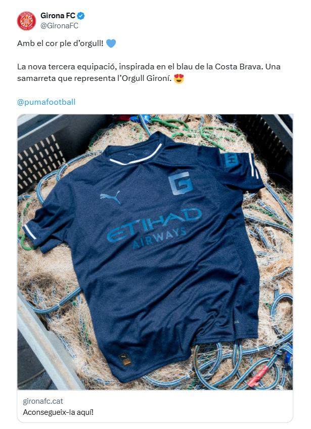 TWEET TERCERA EQUIPACIÓN GIRONA FC 2025-26